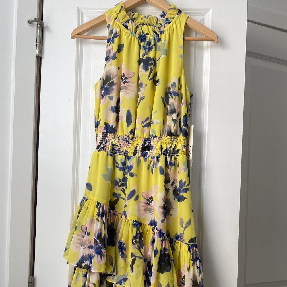 Eliza J Yellow Floral Dress
